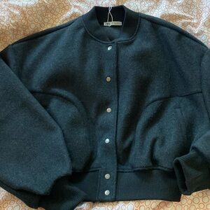 NWOT Zara dark grey bomber jacket